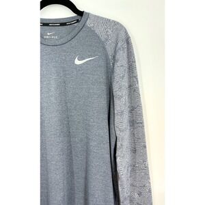 Nike Running Dri-FIT Long Sleeve Gray Textured Sleeve Athletic Running Top